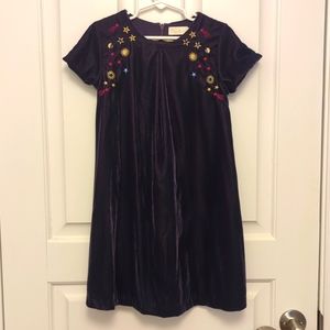 Mini boden velvet navy dress size 7-8y